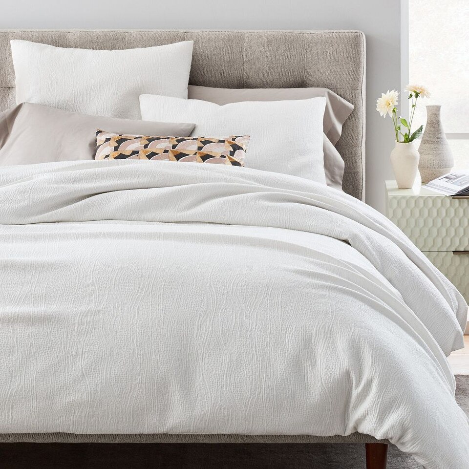 TENCEL™ & Cotton Matelasse Quilt Cover & Pillowcases West Elm UK